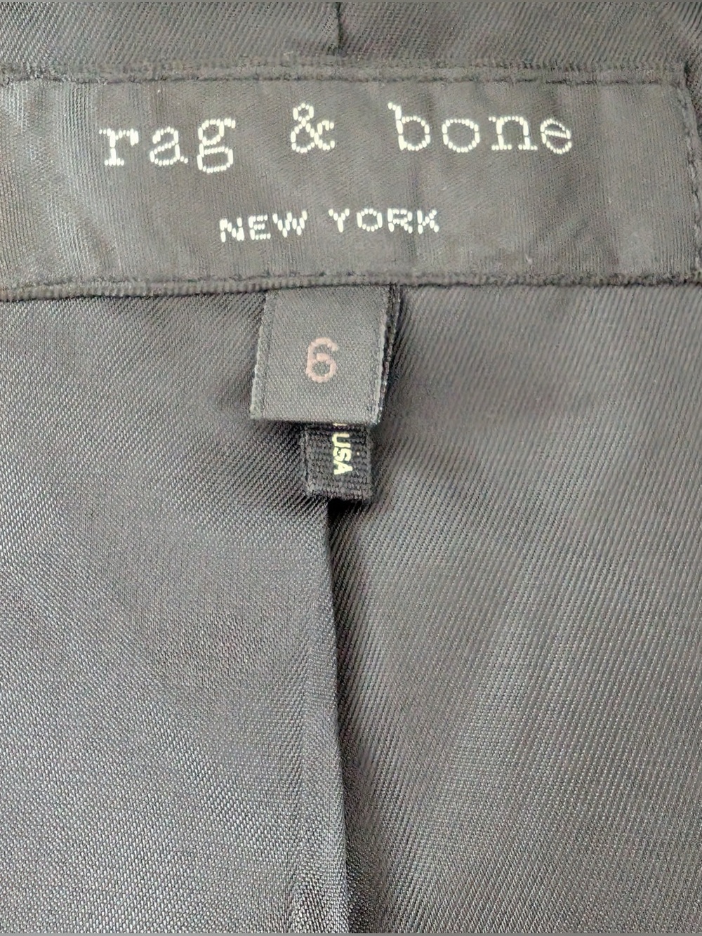 Rag & Bone Women’s Smith Leather Lapel Blazer Single Breasted One-Button Black 6 - Picture 8 of 14
